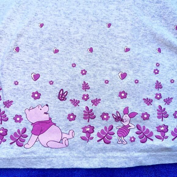 Vintage Women’s M/L Disney Winnie The Pooh Piglet 3/4 Sleeve VNeck Graphic Shirt - Picture 5 of 8